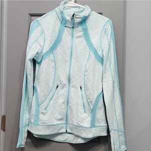 NWOT Tangerine Light Blue Turquoise Mesh Athletic Workout Full Zip Jacket small